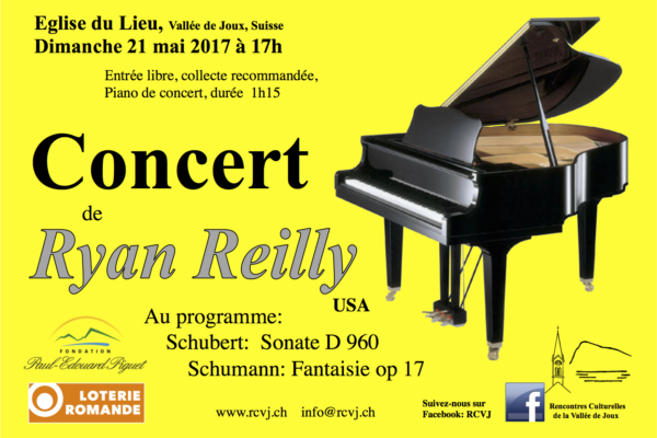 Récital du jeune pianiste Américain Ryan Reilly